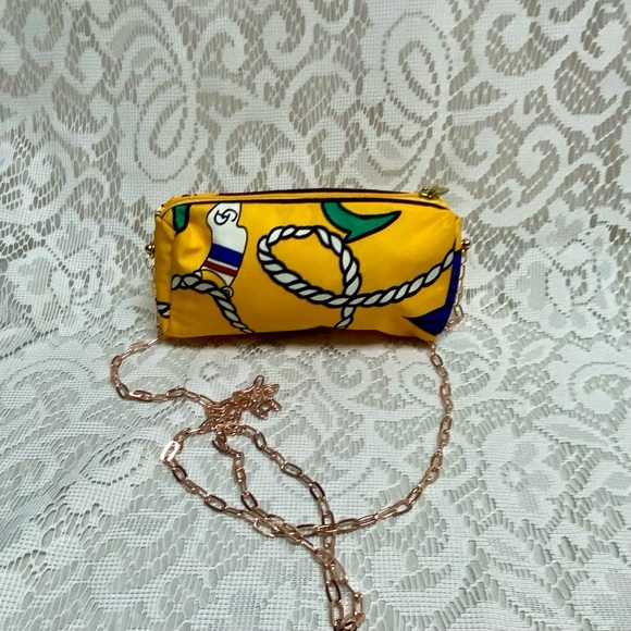 Christian Dior Yellow Abstract Canvas Cosmetic Pouch- Crossbody 6in x 3in x 2in - Picture 5 of 12